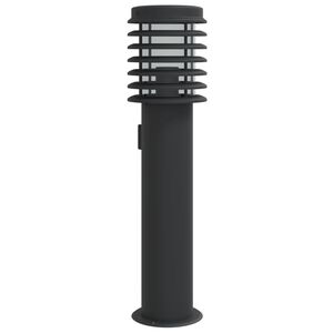 vidaXL Lampadaire d'ext&eacute;rieur avec sortie noir 60 cm acier inoxydable