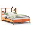 vidaXL Lit biblioth&egrave;que sans matelas cire marron 140x200 cm pin massif