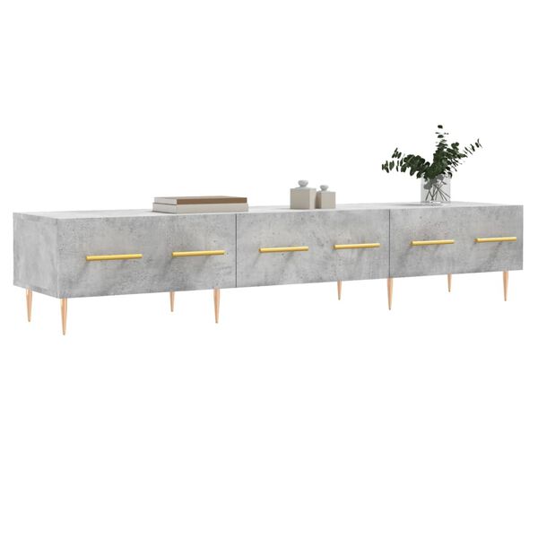 vidaXL Meuble TV gris b&eacute;ton 150x36x30 cm bois d'ing&eacute;nierie