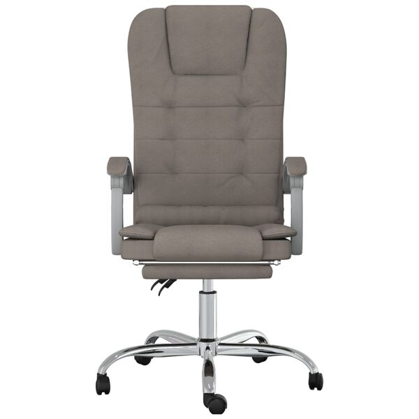 vidaXL Fauteuil de massage inclinable de bureau Taupe Tissu