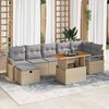vidaXL Ensemble de canap&eacute; de jardin 8 pcs Beige polyrotin