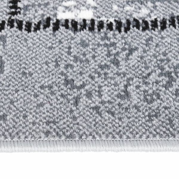 vidaXL Tapis BCF Gris avec motif de blocs 80x500 cm