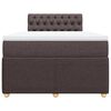 vidaXL Sommier &agrave; lattes de lit et matelas marron fonc&eacute; 120x190cm tissu