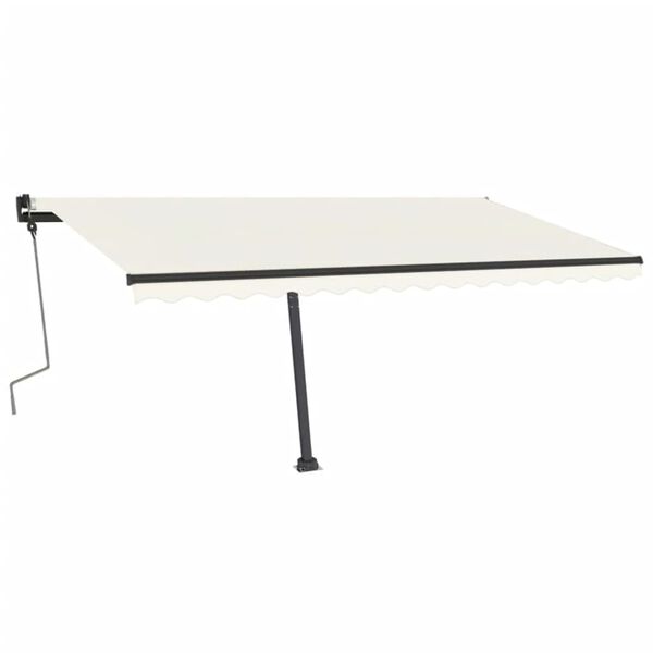 vidaXL Auvent manuel r&eacute;tractable sur pied 400x350 cm Cr&egrave;me