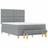 vidaXL Lit &agrave; ressorts avec matelas Gris clair 160 x 200 cm tissu
