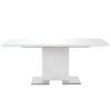 vidaXL Table &agrave; d&icirc;ner extensible Blanc brillant 180x90x76 cm MDF