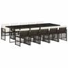 vidaXL Ensemble &agrave; manger de jardin et coussins 11 pcs marron rotin