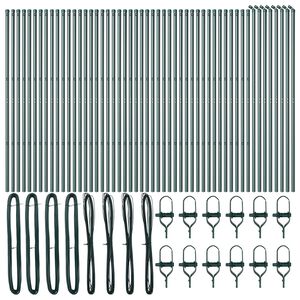 vidaXL Poteau de cl&ocirc;ture. 52 pcs Vert 3,2 x 3,2 x 190 cm