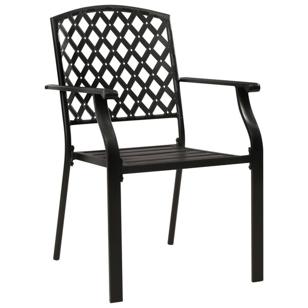 vidaXL Ensemble &agrave; manger d'ext&eacute;rieur 9 pcs Acier Noir