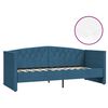 vidaXL Lit avec matelas et &eacute;clairage USB Bleu Velours 90x200 cm