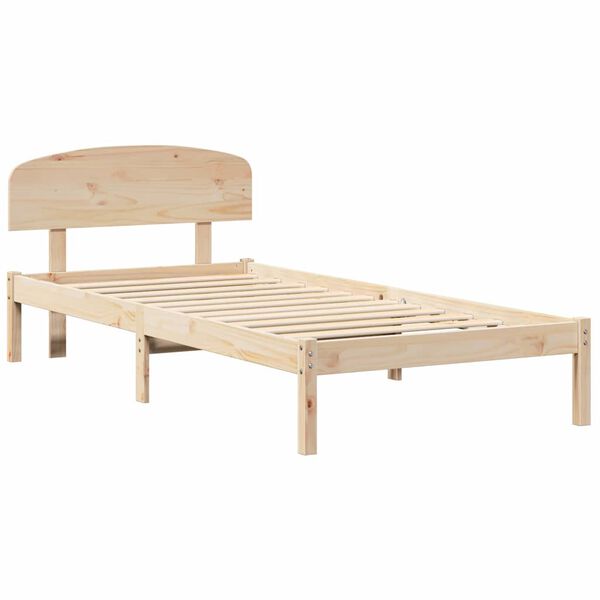 vidaXL Cadre de lit avec t&ecirc;te de lit Naturel 80 x 200 cm Pin massif