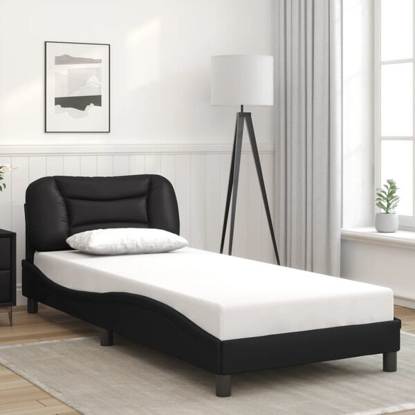 vidaXL Cadre de lit sans matelas Hvar noir 90x190 cm similicuir