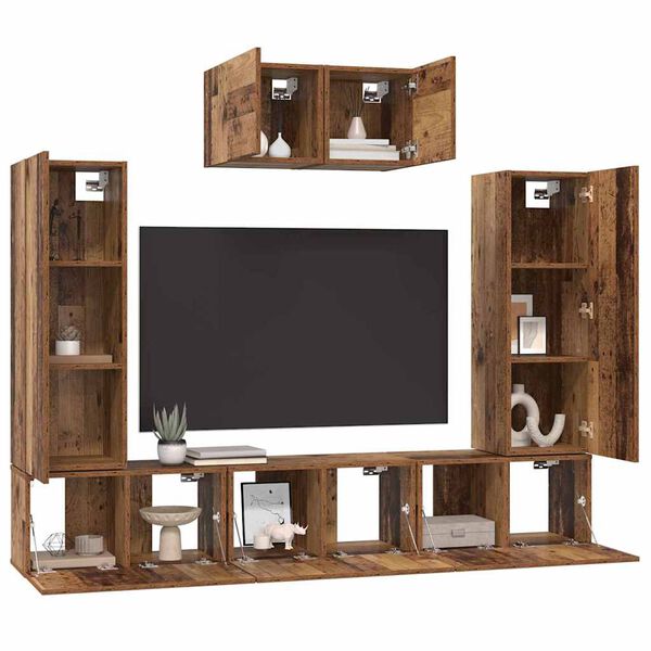 vidaXL Ensemble meuble TV 7 pcs Bois Ancien Bois d'ing&eacute;nierie