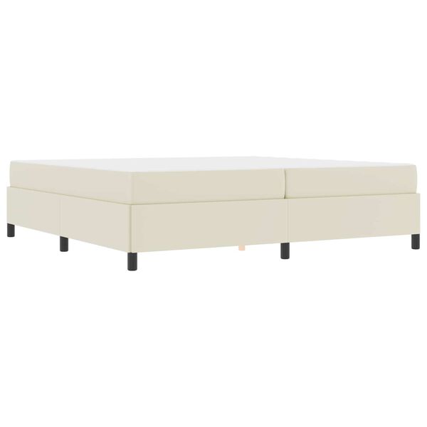 vidaXL Cadre de lit avec matelas Cr&egrave;me 200 x 200 cm tissu