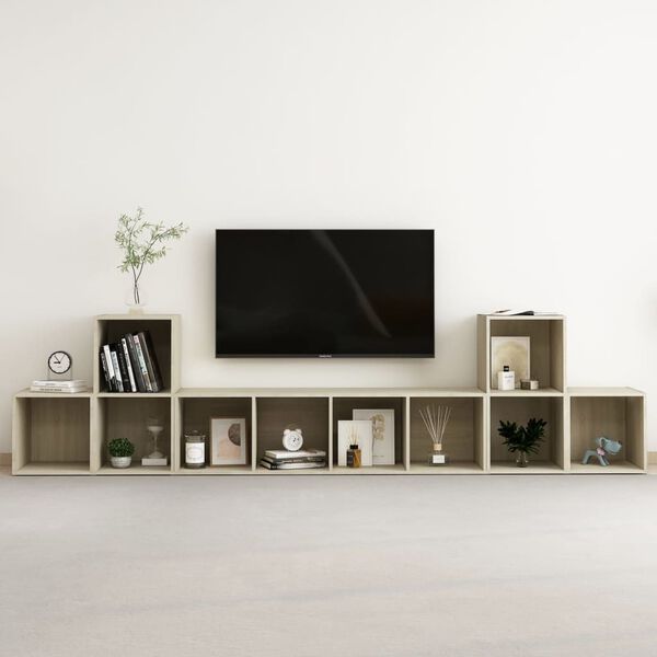 vidaXL Ensemble de meubles TV 5 pcs Ch&ecirc;ne sonoma Bois d'ing&eacute;nierie