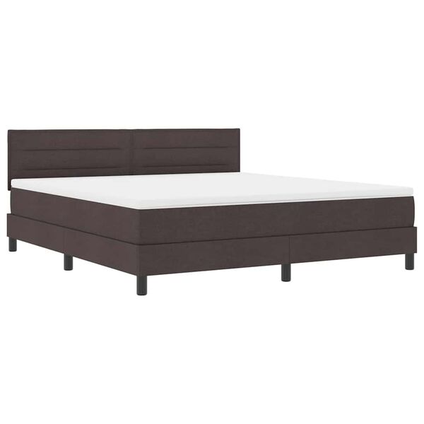 vidaXL Lit &agrave; ressorts avec matelas Marron fonc&eacute; 180 x 200 cm tissu