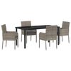 vidaXL Ensemble de salle &agrave; manger pour jardin 5 pcs Gris polyrotin