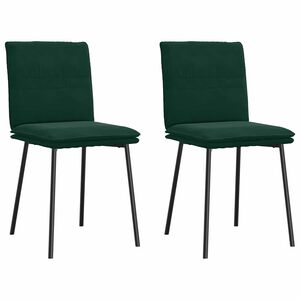 vidaXL Chaises &agrave; manger lot de 2 Vert fonc&eacute; Velours