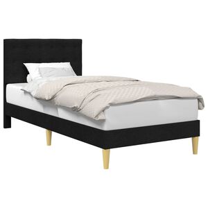 vidaXL Cadre de lit avec t&ecirc;te de lit Noir 100 x 200 cm Tissu