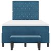 vidaXL Lit &agrave; ressorts avec matelas Bleu fonc&eacute; 120 x 200 cm Velours