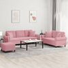 vidaXL Ensemble de canap&eacute;s 3 pcs avec coussins rose velours