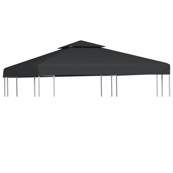 vidaXL Recouvrement de remplacement d'auvent 310 g/m&sup2; 3x3 m Gris fonc&eacute;