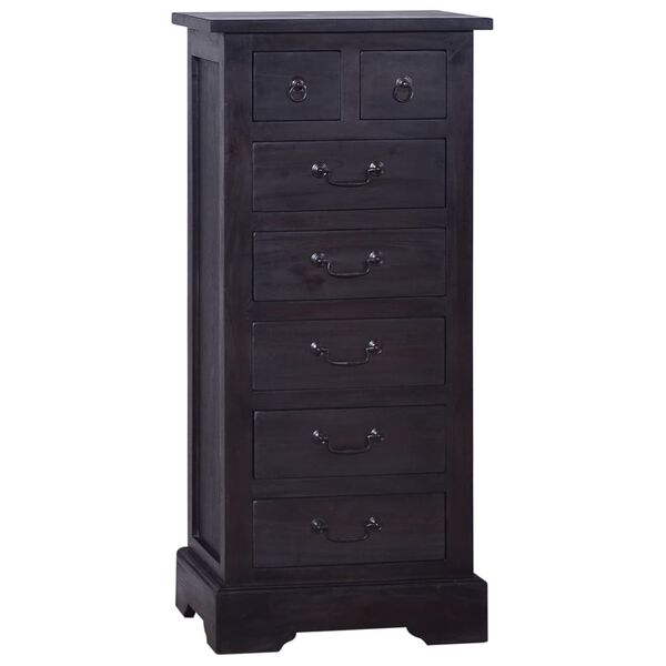 vidaXL Commode Noir clair 45x35x100 cm Bois d'acajou massif