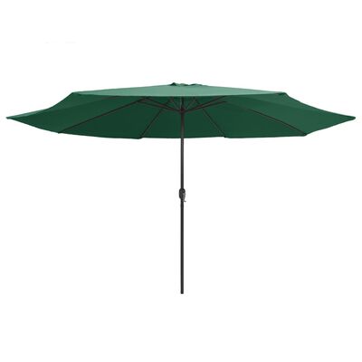 vidaXL Parasol de jardin avec mât en métal 390 cm vert