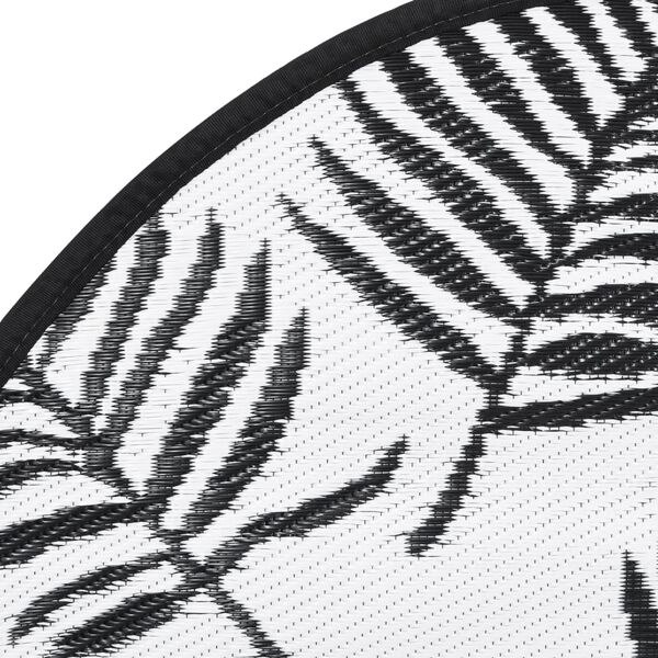 vidaXL Tapis d'ext&eacute;rieur ARAKIL blanc et noir &Oslash;200 cm PP