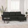 vidaXL Canap&eacute; &agrave; 3 places avec repose-pieds Noir 180 cm Tissu
