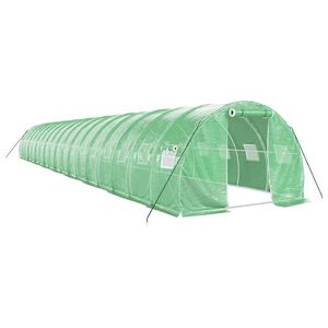 vidaXL Serre avec cadre en acier vert 54 m&sup2; 18x3x2 m