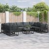 vidaXL Ensemble de canap&eacute; de jardin avec coussin 9 pcs Noir Aluminium