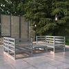 vidaXL Salon de jardin 5 pcs Gris Bois de pin massif