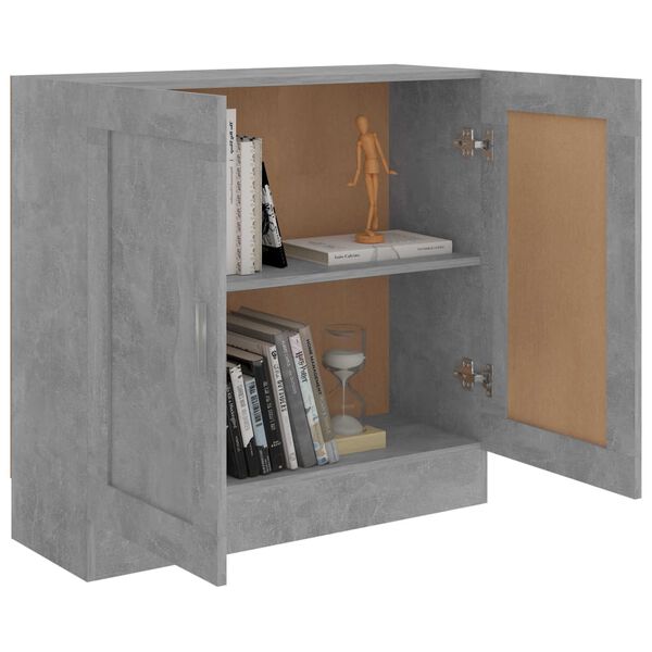 vidaXL Biblioth&egrave;que Gris b&eacute;ton 82,5x30,5x80 cm Bois d'ing&eacute;nierie