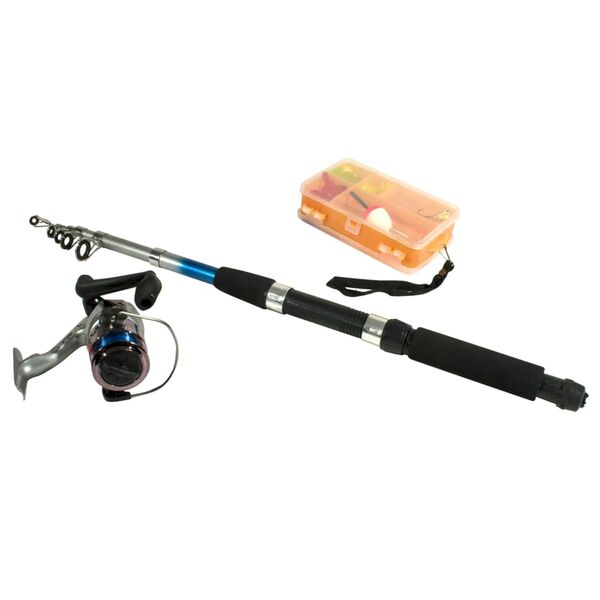 Game on Fishing Ensemble de canne &agrave; p&ecirc;che t&eacute;lescopique jouet 2,1 m