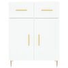 vidaXL Buffet haut Blanc 69,5x34x180 cm Bois d'ingénierie