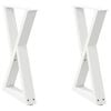 vidaXL Pieds de table &agrave; manger 2 pi&egrave;ces Blanc 60 x (72-73,3) cm Acier