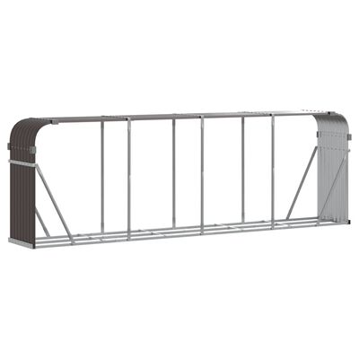 vidaXL Porte-bûches marron 300x45x100 cm acier galvanisé