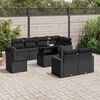 vidaXL Salon de jardin 9 pcs avec coussins noir r&eacute;sine tress&eacute;e