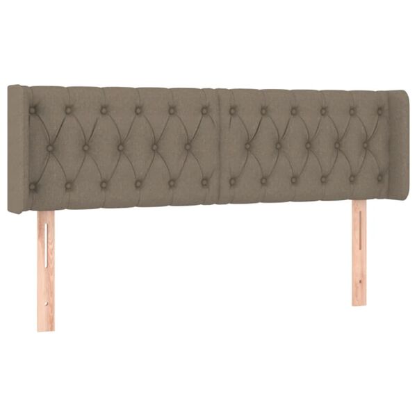 vidaXL T&ecirc;te de lit &agrave; LED Taupe 147x16x78/88 cm Tissu