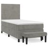 vidaXL Sommier &agrave; lattes de lit et matelas Gris clair 90x200 cm Velours