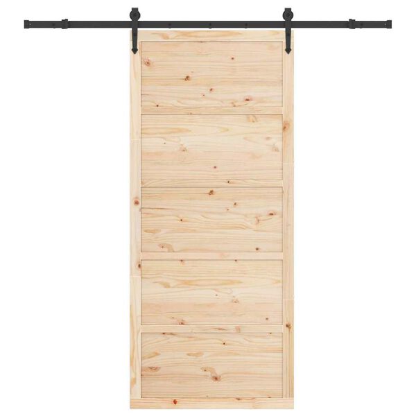 vidaXL Porte coulissante Marron 90 x 208 cm Bois de pin massif