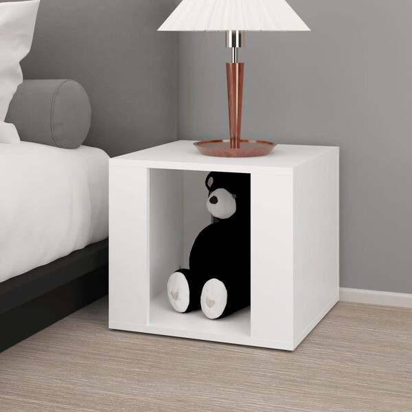 vidaXL Table de chevet Blanc 41x40x36 cm Bois d&rsquo;ing&eacute;nierie