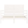 vidaXL Cadre de lit sans matelas blanc bois massif