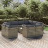 vidaXL Salon de jardin 12 pcs avec coussins Gris R&eacute;sine tress&eacute;e