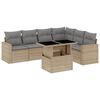 vidaXL Salon de jardin avec coussins 7 pcs beige r&eacute;sine tress&eacute;e