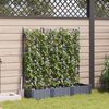 vidaXL Cache-pot de jardin 3 pcs Gris 120 x 40 x 125,5 cm Acier