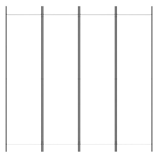 vidaXL Cloison de séparation 4 panneaux Blanc 200x200 cm Tissu