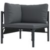 vidaXL Ensemble de canap&eacute; de jardin avec coussin 14 pcs Noir Acier