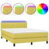 vidaXL Sommier &agrave; lattes de lit avec matelas LED Vert 140x200 cm Tissu